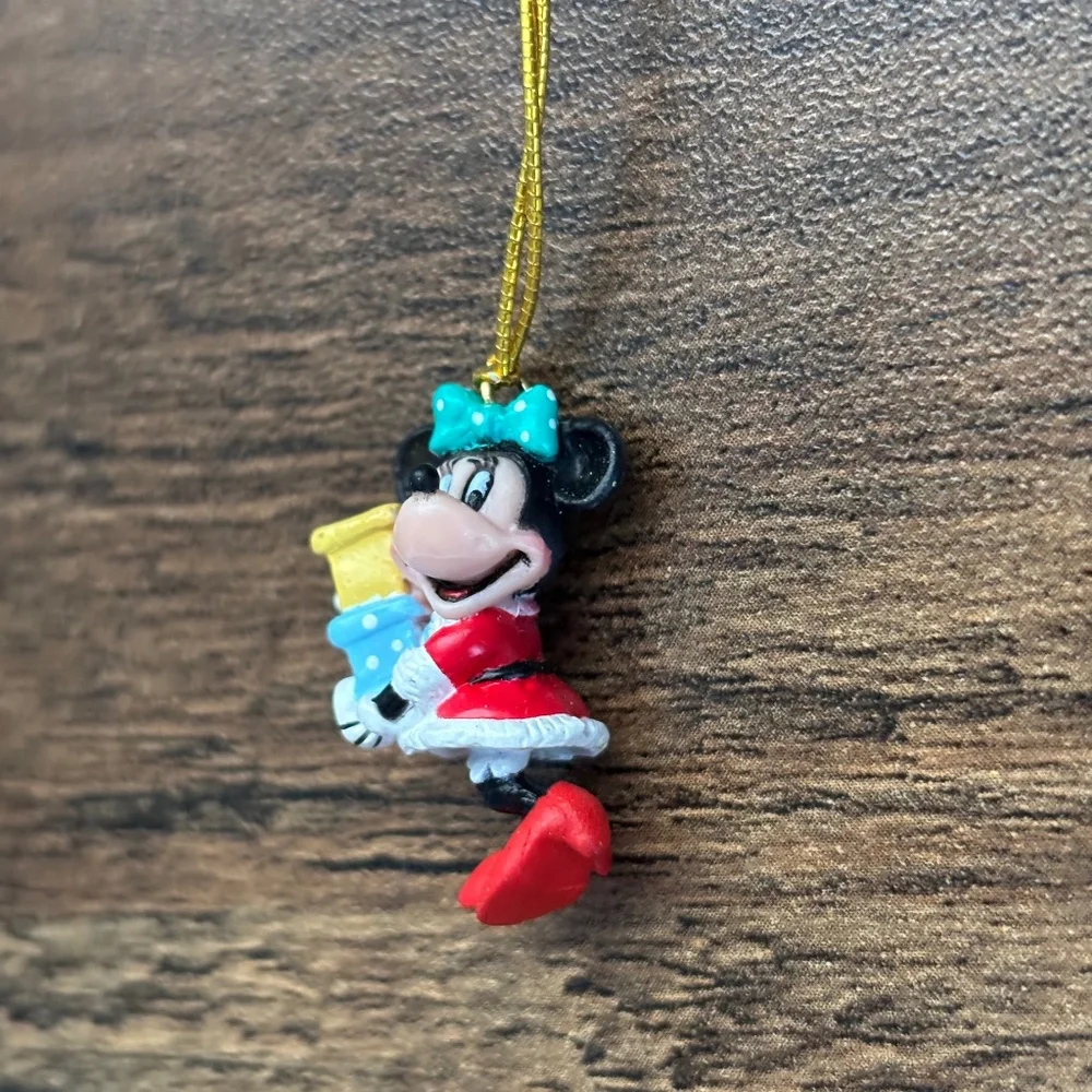 VINTAGE Disney GOOFY MINNIE MOUSE Mini Christmas Ornaments Candy Cane Set 2 1996